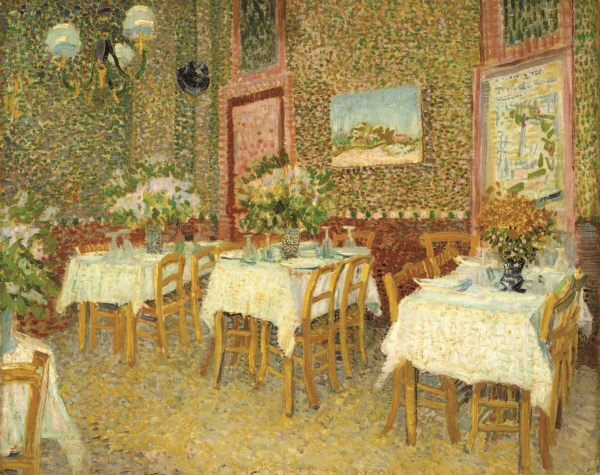 ▲ <식당 내부 풍경>, 1887년 여름 파리. 캔버스에 유화. 크뢸러뮐러 미술관, 오텔로.