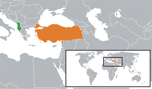 알바니아 나라 위치 및 소개정식 명칭:알바니아 공화국공용어: 알바니아어인구: 289만 명면적: 28,748 평방미터지리: 국토의 70%가 산악지대이고, 해안지역은 지중해성 기후이다.