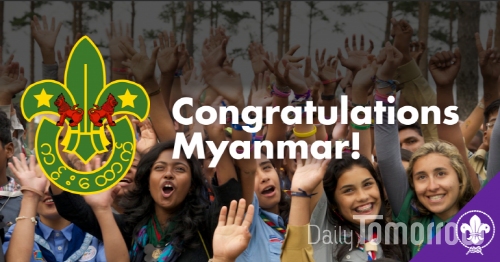 8월 17일(현지시간) 미얀마 스카우트팀이 세계스카우트연맹 (World Organization of Scout Movement)에 가입했다/ 사진=세계스카우트연맹 홈페이지에서 미얀마 공식 가입을 축하하는 배너