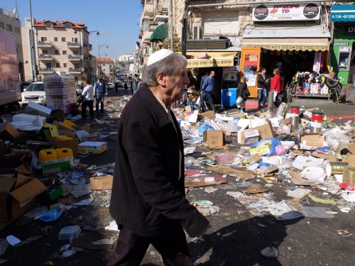 시청 파업으로 예루살렘 시내가 쓰레기로 가득하다 (사진=장주현)