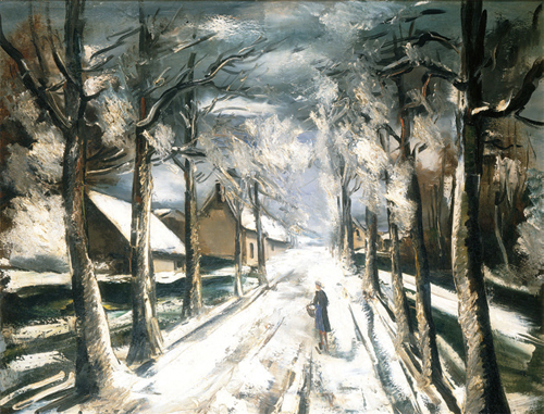 눈길 (La route sous la neige) 1931 oil on canvas 81x100.5cm