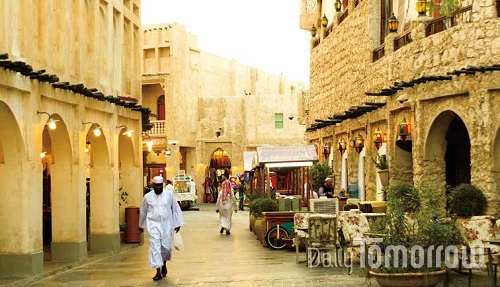 골목이 미로처럼 연결돼 있는전통 아랍 시장, 수크 와키프