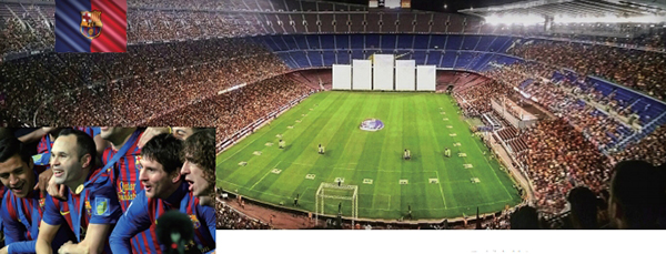 FC바르셀로나의 연고지이자 유럽 최대의 축구장 캄프 누의 전경(출처 위키피디아)