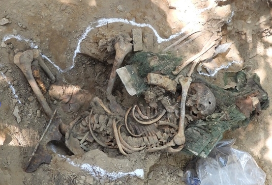 미군 또는 프랑스군으로 추정되는 발굴 유해 (사진 국방부)
