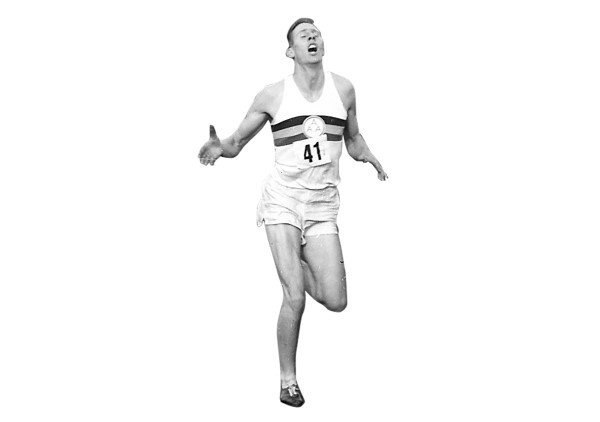 1954년 영국의로저 배니스터가 최초로 1마일을 3분 59초에 주파하다