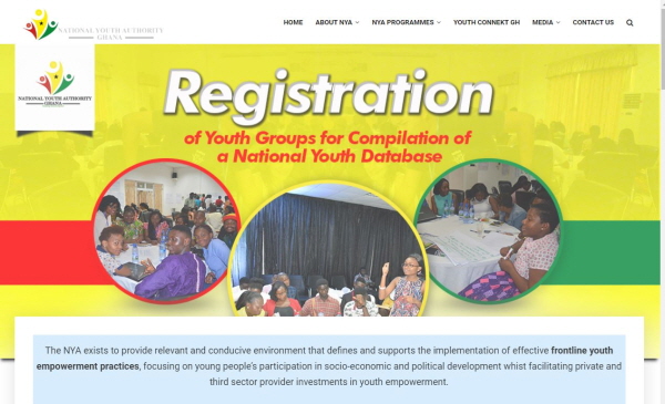가나 국가청소년기관 홈페이지