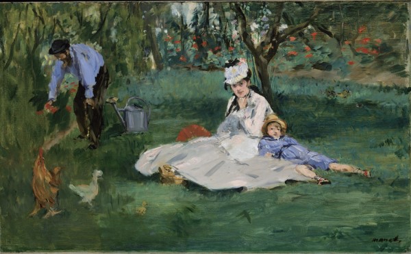 ⓒ 마네, 아르장퇴유소유 가든에 있는 모네 가족, 1874년, Oil on canvas