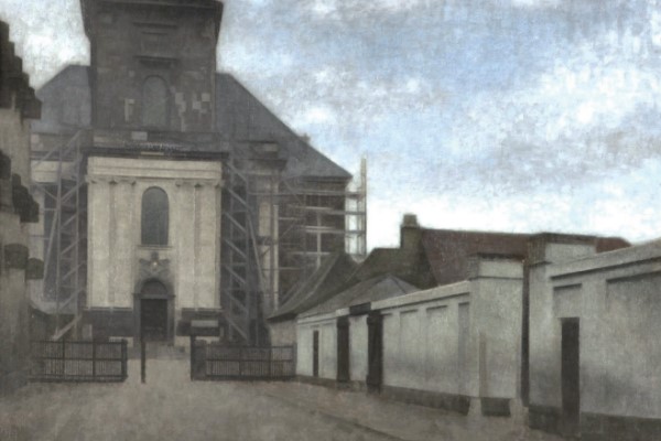 ⓒVilhelm Hammershoi, Strandgade with Christians Kirke in the Background, 1908