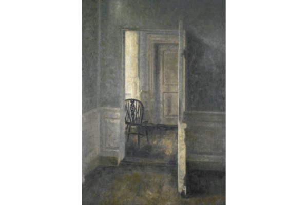 ⓒVilhelm Hammershoi, interior with Windsor chair, 1908