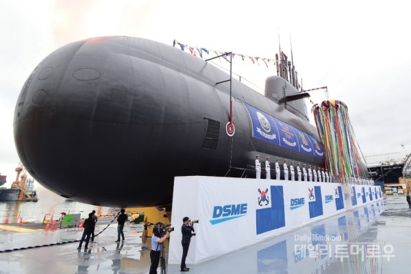 2018년 거제 옥포 조선소에서 거행된 장보고Ⅲ 도산안창호함 진수식 장면. 범한의 수소연료전지가 국내 최초의 잠수함인 도산안창호함에 탑재되었다.