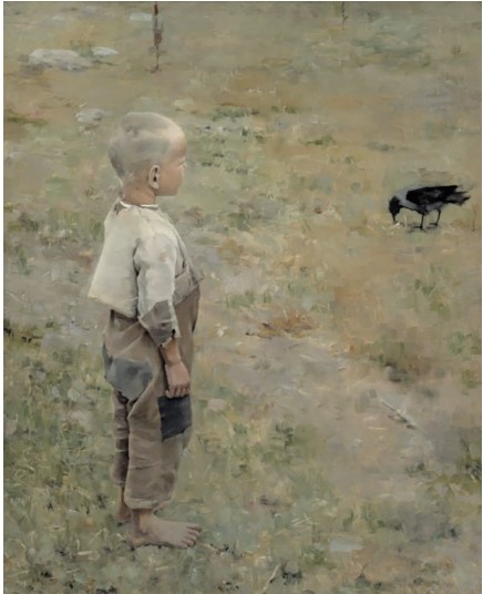 Boy with a Crow, Akseli Gallen-Kallela, 1884.