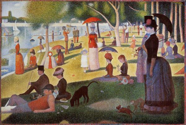 조르주 쇠라 ‘그랑드 자트 섬의 일요일 오후’, 1884~1886년, 유채, 시카고미술관 소장. 사진 위키아트