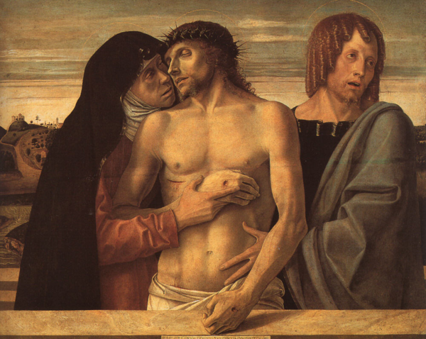 ‘피에타’, 조반니 벨리니, 1460년, 목판에 템페라, 밀라노 브레라미술관 소장. 사진 위키아트