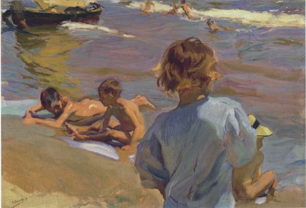 ‘해변의 아이들’, 1916년, 캔버스에 유채, 70×100cm, 개인 소장. 사진 위키아트