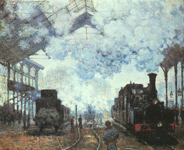 ‘생 라자르 역, 기차의 도착’, 1877년, 캔버스에 오일, 83×101cm, 하버드 포그미술관 소장, 사진 위키아트