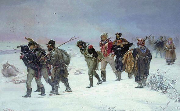 매서운 추위와 보급 문제 등으로 나폴레옹 군대는 러시아 원정에 실패한다. 사진출처 위키미디어 커먼스