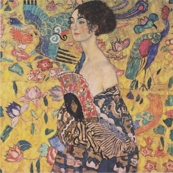 ‘부채를 든 여인’, 1917~1918,  캔버스에 오일, 100x100cm,  개인소장. 사진 위키피디아