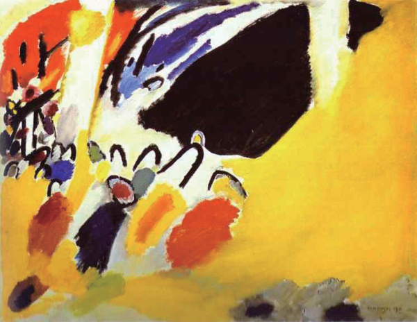 바실리 칸딘스키, ‘인상 3(콘서트)’, 1911년, 캔버스에 유채, 75.5x100cm, 뮌헨 렌바흐하우스 소장. 사진 위키아트